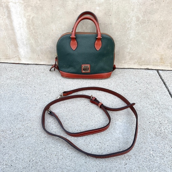 DOONEY & BURKE kirby BITSY satchel Handbag purse shoulder strap crossbody green - Picture 3 of 14